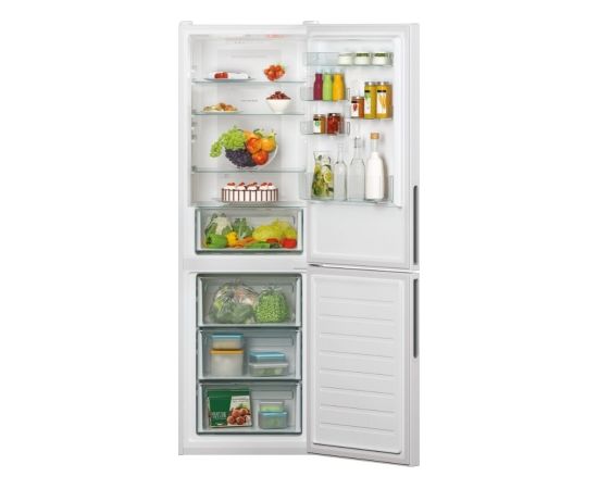Candy Refrigerator CCE3T618FW Energy efficiency class F, Free standing, Combi, Height 185 cm, No Frost system, Fridge net capacity 223 L, Freezer net capacity 119 L, Display, 39 dB, White Холодильники