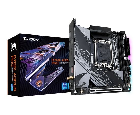 Gigabyte B760I AORUS PRO 1.0 Processor family Intel, Processor socket  LGA1700, DDR5 DIMM, Memory slots 2, Supported hard disk drive interfaces 	SATA, M.2, Number of SATA connectors 2, Chipset Intel B760 Express, Mini-ITX