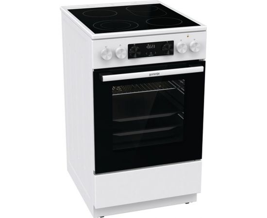 Gorenje Cooker GECS5C70WA Hob type Vitroceramic, Oven type Electric, White, Width 50 cm, Grilling, LED, 70 L, Depth 59.4 cm