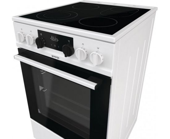 Gorenje Cooker GECS5C70WA Hob type Vitroceramic, Oven type Electric, White, Width 50 cm, Grilling, LED, 70 L, Depth 59.4 cm