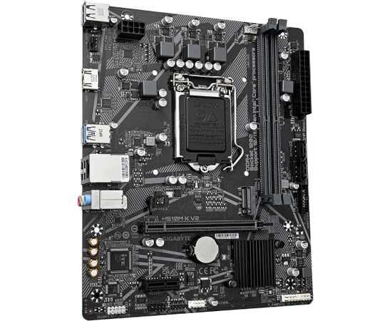 Gigabyte H510M K V2 1.0 M/B Processor family Intel, Processor socket  LGA1200, DDR4 DIMM, Memory slots 2, Supported hard disk drive interfaces 	SATA, M.2, Number of SATA connectors 2, Chipset Intel H470 Express, Micro ATX Материнские платы