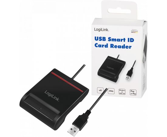 Logilink USB 2.0 card reader, for smart ID CR0047 Black