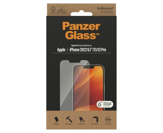 PanzerGlass Screen protector, Apple, iPhone 14/13/13 Pro, Glass, Transparent
