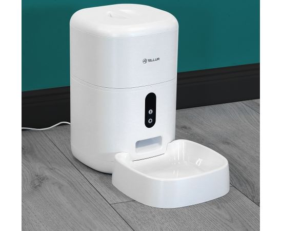 Tellur Smart WiFi mājdzīvnieku barotava, UltraHD kamera, 4L balts