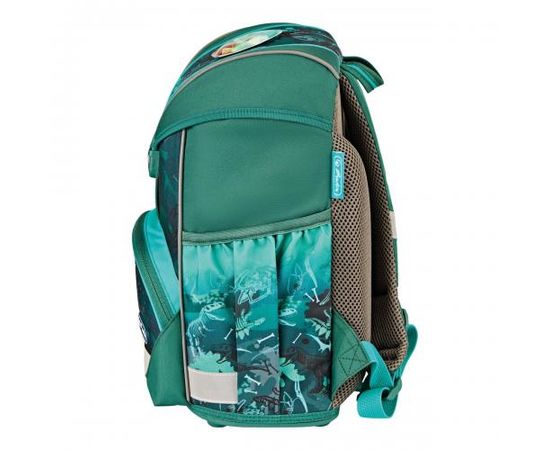 Herlitz UltraLight Plus Green Rex, school bag (green/grey, incl. 16-piece pencil case, pencil case, sports bag)
