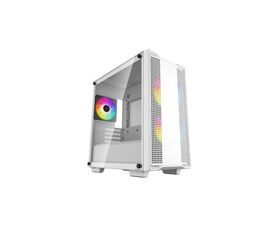 Deepcool ARGB Micro-ATX CASE  CC360 White, Mini-ITX / Micro-ATX, 4, Power supply included No, 1x USB3.0, 1x USB2.0, 1x Audio, ABS+SPCC+Tempered Glass, 1×120mm