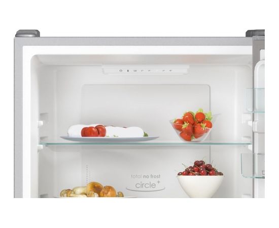 Candy Refrigerator 	CCE3T620ES Energy efficiency class E, Free standing, Combi, Height 200 cm, No Frost system, Fridge net capacity 258 L, Freezer net capacity 119 L, Display, 38 dB, Silver Холодильники