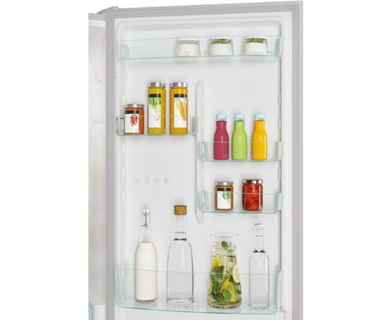 Candy Refrigerator 	CCE3T620ES Energy efficiency class E, Free standing, Combi, Height 200 cm, No Frost system, Fridge net capacity 258 L, Freezer net capacity 119 L, Display, 38 dB, Silver Холодильники