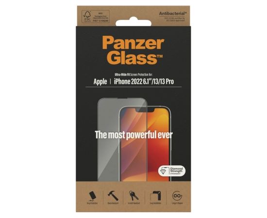 PanzerGlass Screen protector, Apple, iPhone 14/13/13 Pro, Glass, Transparent