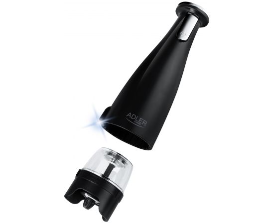 Adler Electric Salt and pepper grinder AD 4449b 7 W, Housing material ABS plastic, Lithium, Matte Black