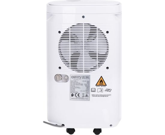 Camry Air Dehumidifier CR 7851 Power 200 W, Suitable for rooms up to 60 m³, Water tank capacity 2.2 L, White