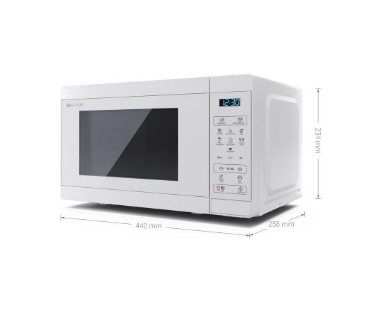 Sharp Mikroviļņu krāsns YC-MS02E-C Free standing, 800 W, White