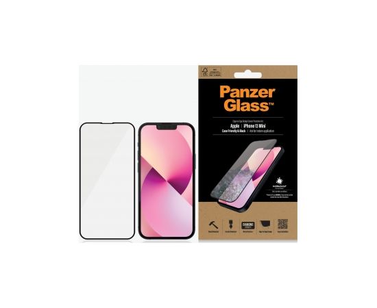 PanzerGlass Clear Screen Protector, Apple, iPhone 13 Mini, Tempered glass, Black