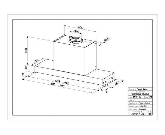 Built-in hood Faber Ultra Slim KL A60