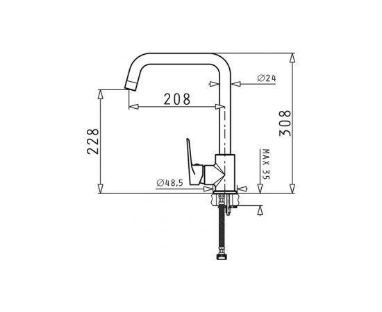 Kitchen tap Pyramis Daniele chrome