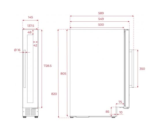 Wine cooler Teka RVU 1008 GBK