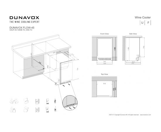 Wine cooler Dunavox DAUF-45.125DB.TO