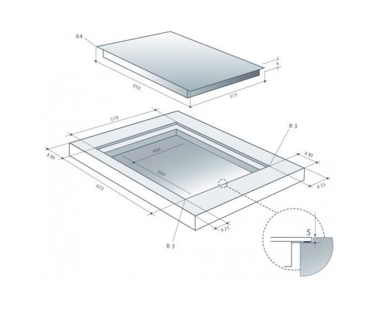 Built-in induction hob De Dietrich DPI7650B