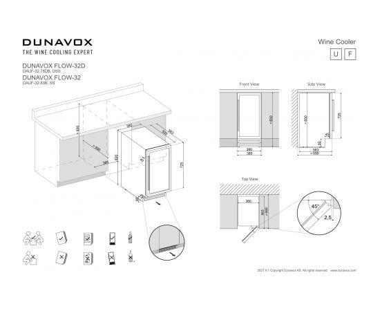 Wine cabinet Dunavox DAUF-32.83B