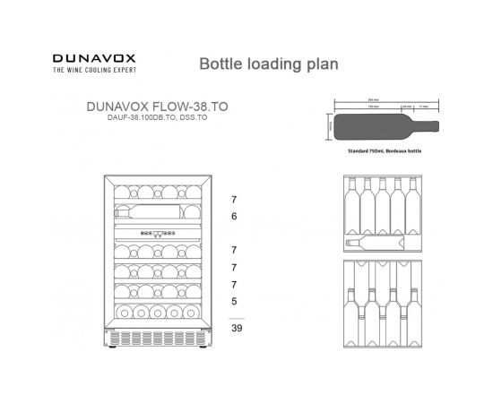 Wine cabinet Dunavox DAUF-38.100DB.TO