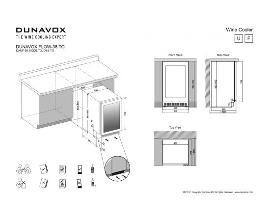 Wine cabinet Dunavox DAUF-38.100DB.TO