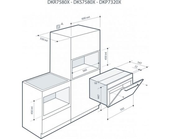 Built in combinated oven with steam De Dietrich DKR7580X