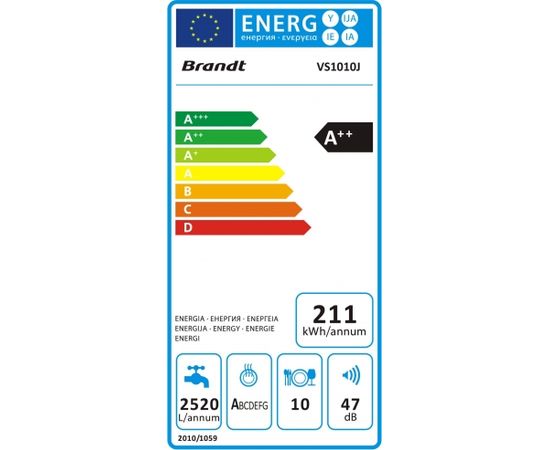 Built-in dishwasher Brandt VS1010J