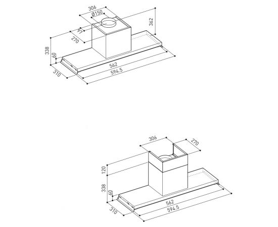 Greentek KRAFT60X Tvaika nosūcējs 60cm