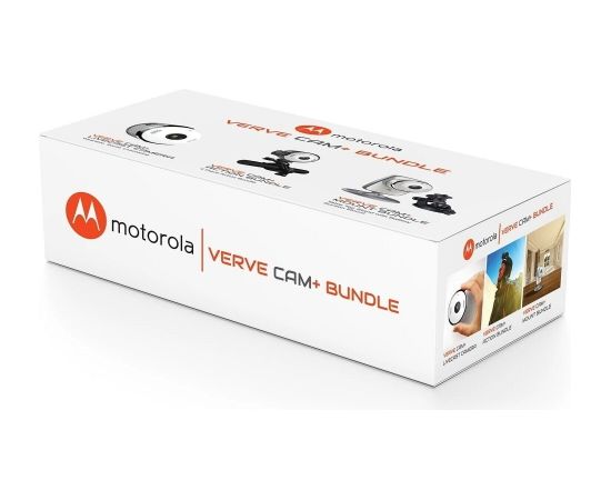 Motorola Vervecam+ Bundle Sporta kamera + turētājs ķiverei / velosipēda stūrei + stikla stiprinājumi ar 1900 mAh akumulatoru