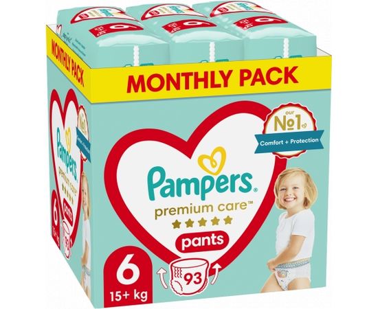 PAMPERS Premium Pants nappies Size 6, 15-25kg, 93pcs