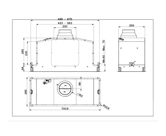 Hood Faber IN-LIGHT WH matt 70 cm