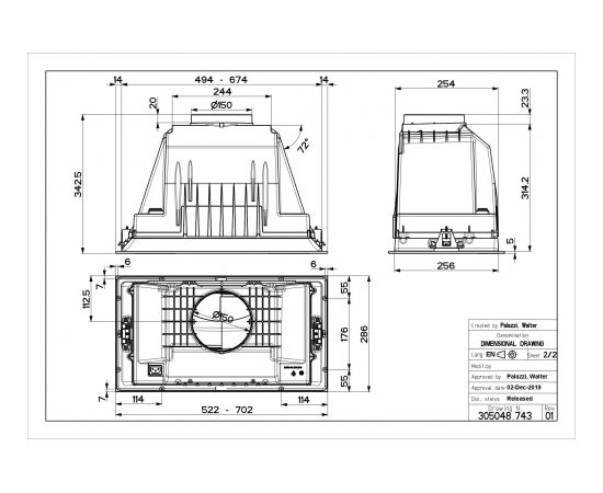 Faber Inka Plus HCS BK A52 Tvaika nosūcējs 52cm