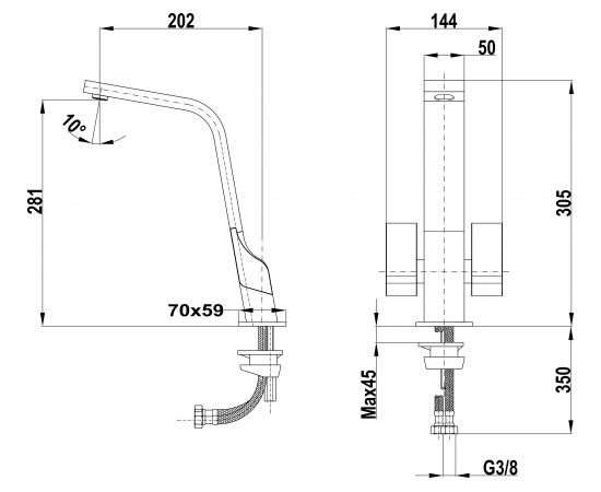 Sink tap Teka ICT 915 brass