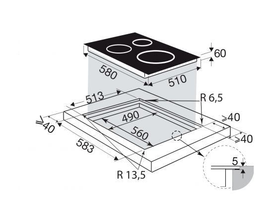 Built in hob Brandt BPI164DUW