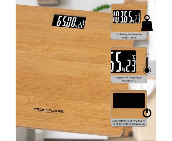 Bamboo bathroom scale ProfiCare PCPW3103