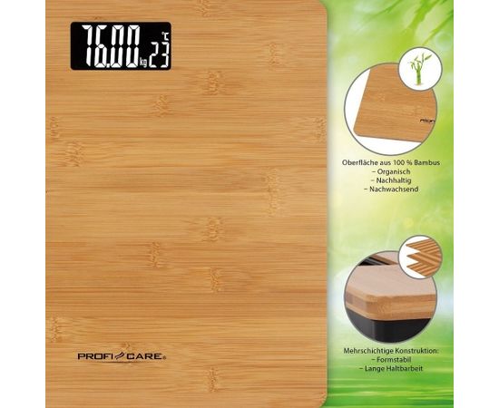 Bamboo bathroom scale ProfiCare PCPW3103