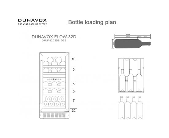 Wine cooler Dunavox DAU-F32.78DB