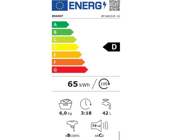 Washing machine  Brandt BT16022VE