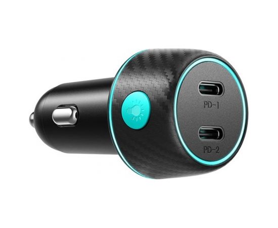 Car charger Joyroom CCN02, 2x USB-C PD 70W (black)