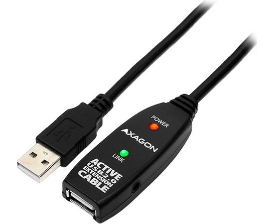 Axagon Active extension USB 2.0 A-M> A-F cable, 5 m long. Power supply option.