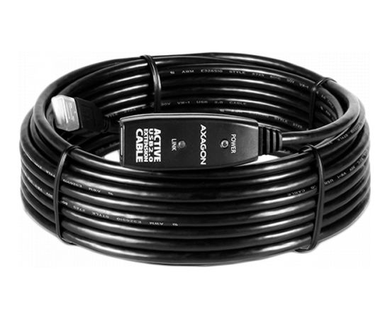 Axagon Active extension USB 2.0 A-M> A-F cable, 10 m long. Power supply option.