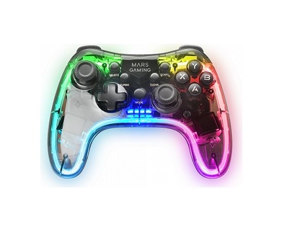 Mars Gaming MGP-24 Bezvadu spēļu kontrolieris RGB / USB 2.4GHz / USB-C / X-input & D-input