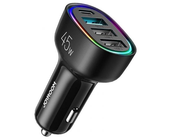 Car charger Joyroom JR-CL09, 4-port, 1x USB-C PD, 1x QC3.0 USB, 2x USB (black)