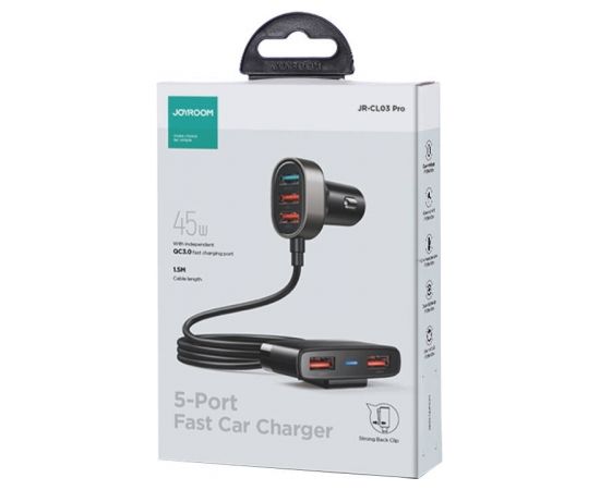 Car charger Joyroom JR-CL03 Pro 45W 5-Port USB (black)