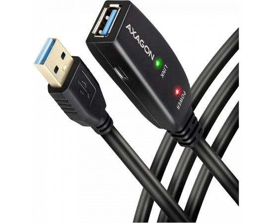 Axagon Active extension USB 3.2 Gen 1 A-M > A-F cable, 5 m long. Power supply option.