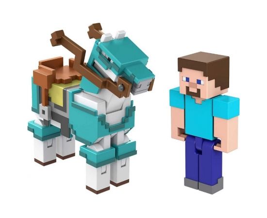 Mattel Minecraft Armored Horse and Steve Game Character