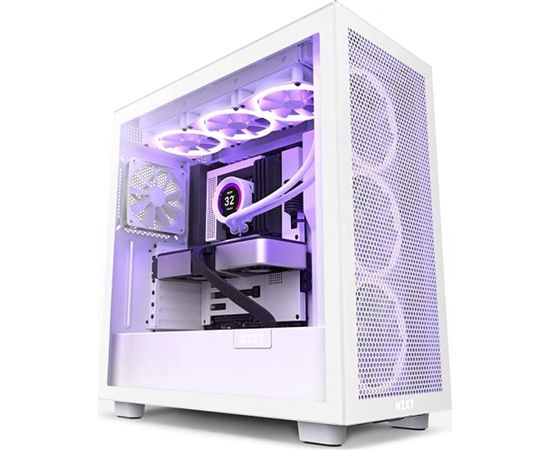 NZXT H7 Flow tower case, tempered glass, white - window