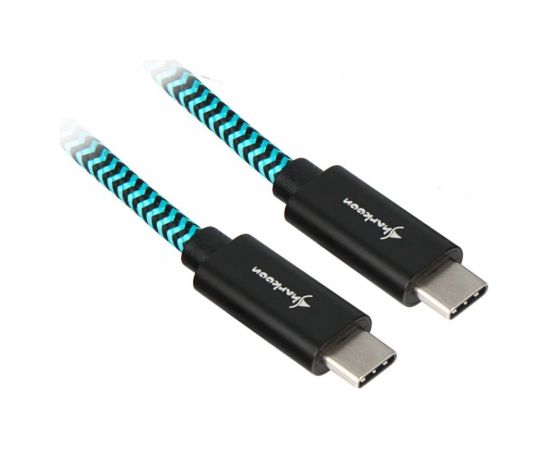 Sharkoon USB 3.1 C-C black / blue 1.0m - Aluminum + Braid