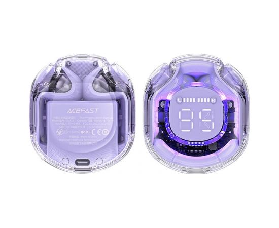 Earphones TWS Acefast T8, Bluetooth 5.3, IPX4 (violet)