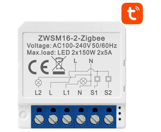 Smart Switch Module ZigBee Avatto ZWSM16-W2 TUYA